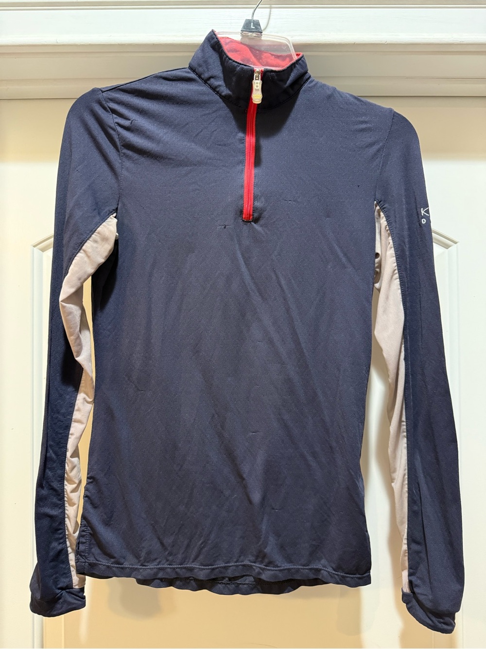Kastel Denmark Equestrian navy Half-Zip Performance Cream Panels Sun shirt XS